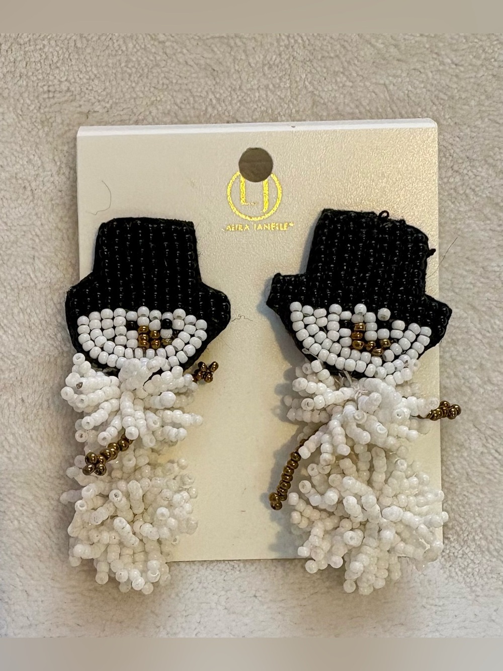 Laura Janelle Beaded Snowman Earrings